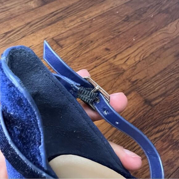 Bamboo Blue Faux Suede Heels - Picture 7 of 11